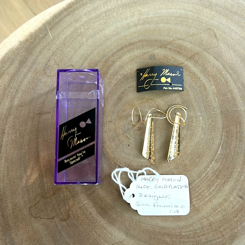 Harry Mason Gold plated drop earrings